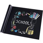 Rabbitgoo Blackboard Contact Paper Chalkboard Sticker Self-Adhesive Decorative Chalk Board Covering(Black) 17.7 by 78.7 inches with 5 Colored Chalks