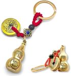 Adorinno 12 Zodiac Feng Shui Gourd Keychain - Brass Gourd, Lucky Coin, Bring Good Luck and Wealth, Chinese Style Decorative Pendant, Suitable for Collecting and Gifting(Monkey)