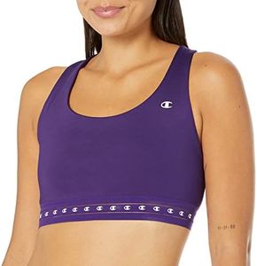 Champion Women's Absolute Compression Racerback Sports Bra, Moisture-Wicking Moderate Support, Rich Purple, Medium