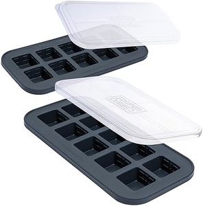 Souper Cubes 2 Tbsp (30 mL) Silicone Freezer Molds with Lids - Perfect for Freezing Herbs, Butter, Juice and More - Baby Food Freezer Tray - Charcoal – 2-Pack