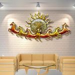 RSN Metal Wall Art Frame, Wall Hangings for Home Decoration, Wall Sculpture for Living Room, Wall Hanging Decorative Items for Bedroom for 7 Horse (Size: 56x28 In)
