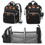Astro alan Baby Diaper Bag with Changing Station, Waterproof Diaper Bag Backpack for Moms Dads with USB Charging Port, Baby Shower Gifts, Large Capacity diaper backpack, Black