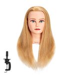 Traininghead 100% Human Hair Mannequin Head Hairdresser Training Head Cosmetology Manikin Head Doll Head With Free Clamp (1711FW2716H)