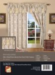 Elegant Comfort Penelopie Jacquard Look Curtain Panel Set, 54 by 84-Inch, Beige, Set of 2