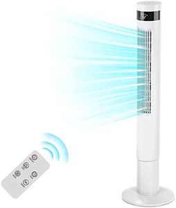 Antarctic Star Tower Fan Portable Electric Oscillating Fan Quiet Cooling Remote Control Standing Bladeless Floor Fans 3 Speeds Wind Modes Timer Bedroom Office (43 inch, White)