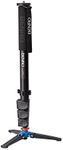 Benro 4 Section Aluminum Monopod with 3-Leg Locking Base, Flip Lock Legs, 22" Maximum Height, 44.1 lb. Load Capacity- Black (A48FD)