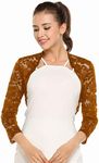 Zeagoo Womens Bolero Shrugs Cropped Open Cardigan Lace Cover up Sweater, Toffee, 4X-Large