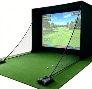 10x8x6 ft Golf Simulator Enclosure Net with HD Impact Screen & Frame Kit | Indoor Home Golf Training Cage Simulator Accessories | Gift for Golfers Men Women