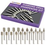 Stone Carving Set Diamond Burr Bits Compatible with Dremel Rotary Tool, 20Pcs Diamond Grinding Bits Polishing Kits with 1/8Inch(3mm) Shank for Stone Glass Ceramics Tile Carving, Cutting, Grinding