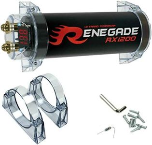 RENEGADE RX1200 Power Cap 1.2 Farad Car Audio Capacitor for Systems up to 1200 Watt RMS 1 2 3 4 5 10 Car Capacitor SPL Black, Pack of 1