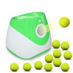 Ubistar Automatic Dog Ball Thrower Launcher with 12 PCS Tennis Balls,Thrower Distance 10-30ft, Interactive Dog Fetch Machine Toy for Small Dogs (Green)