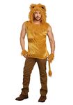 Dreamgirl Adult Mens Lion Costume, King of The Jungle Lion Halloween Costume - X-Large Brown