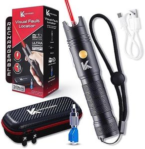 Karvinger - Medidor láser de fibra óptica recargable de 30 mw de fibra óptica con batería de 30 mw - Pluma localizador visual de defectos