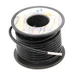 10 Gauge Electrical wire Marine Grade Primary wire Cable High Voltage 1000V Automotive high temperature wire battery cable 10 AWG Stranded of Tinned copper Hook up wire Hard wires 25FT Black Roll