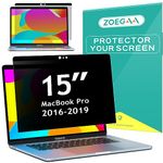 Magnetic Privacy Screen for MacBook Pro 15 Inch (2016-2019), Anti Blue Light Glare Mac Screen Protector, Removable Laptop Privacy Filter Compatible for Apple MacBook Pro 15 (Model: A1707, A1990)