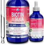 Vegan BIOTIN with Silica Pro Collagen for Hair Growth, Glowing Skin, Strong Nails. Supports Blood Sugar Levels, Tissues and Muscles Health. Maximum Absorption–Concentrated Formula, 4oz - 60 Days