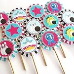 Girl Bowling Cupcake Toppers by Adore By Nat - Kid Birthday Entertainment Sport Party Cake Supplies - Set of 12