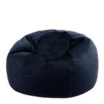 icon Aurora Bean Bag, Midnight Blue, Velvet Chair, Large Bean Bag Chair, Adult Bean Bag with Filling Included, Lounge Chair, Home Décor