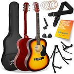 3rd Avenue Full Size 4/4 Acoustic Guitar Pack for Beginners - 6 Months FREE Lessons, Gig Bag, Picks, Spare Strings, Stand, Strap, Capo - Sunburst