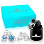 Eargasm High Fidelity Earplugs with Blue Filters - Reusable Noise Reduction Hearing Protection Ear-Plugs with Carrying Case for Concerts, Festivals, Raves, Musicians, Live Music, Sporting Events