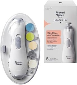 Tommee Tippee Electric Baby Nail File and Clipper, Battery-Powered with Six Filing Heads, LED Light, Adjustable Speed and Direction Settings for Entire Family