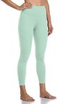 Colorfulkoala Women's High Waisted Tummy Control Workout Leggings 7/8 Length Ultra Soft Yoga Pants 25" (XS, Mint Green)