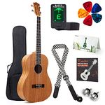 Kmise Baritone Ukulele 30 Inch Mahogany Ukelele Uke 4 String Guitar with Ukele Picks Strap Tuner G-C-E-A String