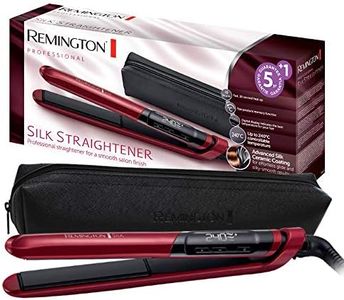 Remington Glätteisen Silk (Doppelschicht-Keramikbeschichtung mit Seidenproteinen für samtig glatte & glänzende Haare) LCD-Display, 150-235°C, für max. 30 Sek 240°C, Haarglätter S9600