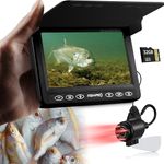 FishPRO [2024 Upgrade] Underwater Fishing Camera w/DVR 32GB - [ No Need Learn] Ice Fishing Camera Fish Finder Gift for Men, Portable 4.3'' 1000TVL Ice Fishing Camera, 3-Grade IR, USB-C, 5,000mAh, 50FT