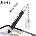 Stylus Pen for ipad iPhone Capacitive Stylist with Magnetic Cap, Touch Screens Stylus Pens for Kids Tablets All Touch Screen Devices - Black