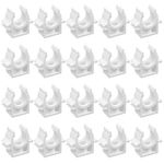 Sydien 16mm/0.63" ID PVC Water Pipe Clamps U-Shaped Buckles For Water Pipes & Tubing Hoses Support With Screws, 20 Pcs (White)