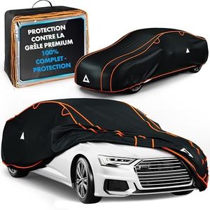 WALSER Bâche de voiture anti-grêle, Récompense Très Bon* housse de protection anti-grêle, Certifié par le TÜV Autriche* bâche contre la grêle Perma Protect Complete, Couverture de garage Taille 3 noir