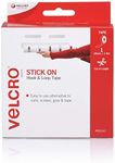 VELCRO Brand Stick On Hook and Loop Tape General Purpose Peel and Stick Adhesive - Cut-to-Length Roll, 19mm x 1.8m, White