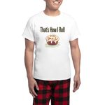 CafePress That's How I Roll (Cinnamon) Men's Light Pajamas Men's Novelty Pyjama Set, Comfortable PJ Sleepwear