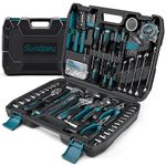 Sundpey Filled Tool Box, 281 Pieces, Portable, Complete Tool Sets for Men and Women, with Socket Wrench Set