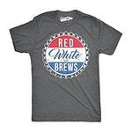 Mens Red White and Brews Funny T Sh