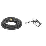 Fill-Rite FRH07514 3/4" x 14' Fuel Transfer Hose | Gasoline, Diesel, Kerosene, Ethanol Blends, Methanol Blends, & Biodiesel & FRHMN075S 3/4" Manual Nozzle with Hook