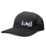 Grace Folly Trucker Hat for Men or Women- Many Cool Designs (Mountain- Black)