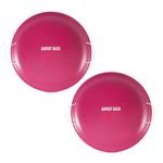 Slippery Racer ProDisc 26 Inch Heavy Duty Aluminum Iron Alloy Metal Kids Winter Saucer Snow Sled w/Dual Riveted Soft Grip Rope Handles, Pink (2 Pack)