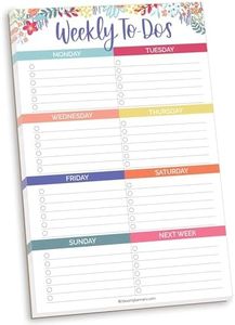 bloom daily planners Undated Weekly Tear-Off To Do List Planning Pad with Magnets - Hanging Notepad Organizer for Fridge - 6” x 9” - Floral Dots