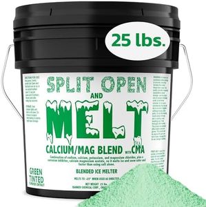 Split Open and Melt Ice Melter for Melting Ice and Snow-Green Tinted Calcium Magnesium Blended Ice Melter, Melts at -25 Degrees F (25 Pounds)