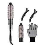 CkeyiN Thermal Brush,32/38MM Thermal Hot Brush Set 2 in 1,Ceramic Tourmaline Ionic Curling Iron Brush,2 Interchangeable Curling Brush Heated for Short, Medium & Long Hair,Dual Voltage