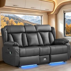 AHMED RV Loveseat Recliner Sofa, Zero Wall Hugger Power Reclining Loveseat