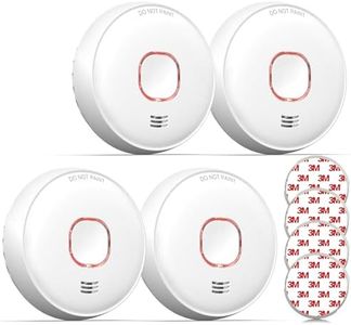 Homematic Smoke Detector with Magnetic Holder, 10 Years, Networked Smoke Detector and Heat Detector, WLAN Battery Change, Smoke Detector, Fire Detector, DIN 14604, Pack of 4