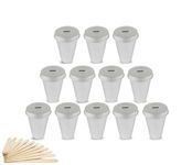 Aluminum Reusable Kulfi Cone Mould | Ice Cream Maker V Shape Mould Set of 12 with Kulfi Stick (7 x 5 x 2.5 cm) |Homemade Candy Mould Silver