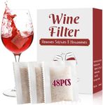 WeThinkeer Wine Filters (48 Packs) Remove Sulfites, Histamine and Tannin - Stops Red Wine Headaches Nausea, Wine Allergy Sensitivity Prevention, Better Than Hangover Prevention Remedies