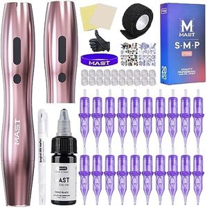 Mast Tattoo Kit Cordless Rotary Tattoo Machine gun Kit complete for beginners 2Pcs Changeable Battery Power Supply 20Pcs Tattoo Cartridge Needles
