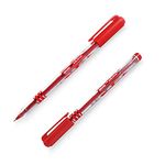 WIN Duke Ball Pen | 40 Red Ink Pens | Assorted Pastel Body | Red Pens for Teachers | Comfortable Grip for Extra Smooth Writing | Ideal for School Office & Business