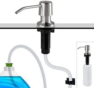 Stylever Stainless Steel Hand Soap Dispenser for Kitchen Sink, Dish Soap Dispenser with 47" Extension Tube Kit, Sink Soap Dispenser Pump, Kitchen Soap Dispenser Set, 4” Spout and 16oz Capacity Bottle