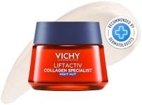 Vichy Liftactiv Collagen Specialist Facial Night Cream. Enriched with Peptides, Resveratrol & hyaluronic Acid. Dermatologist Recommended, 50ML.